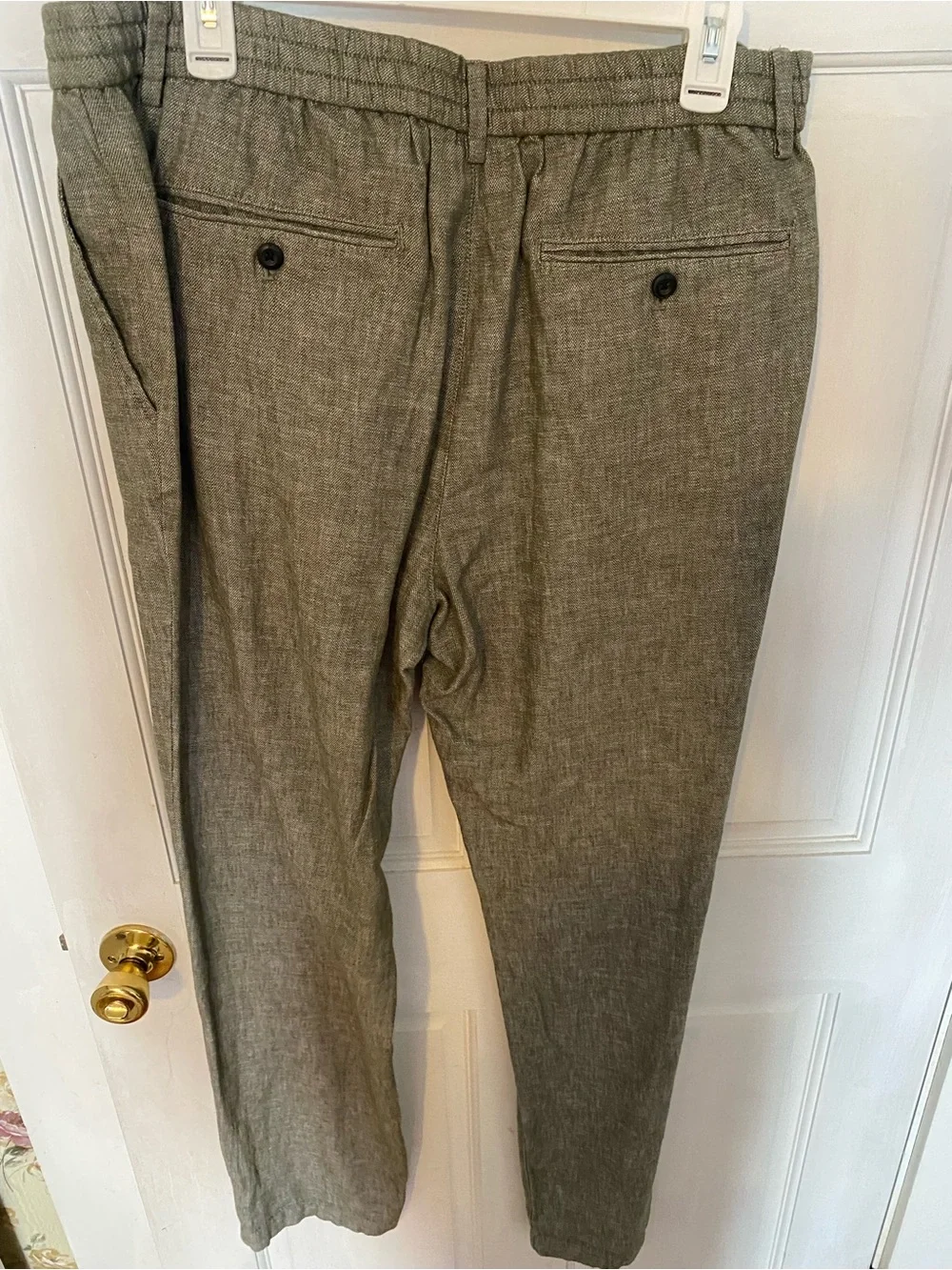 Banana Republic Men's Athletic Fit Drawstring Chinos — Heathered Green